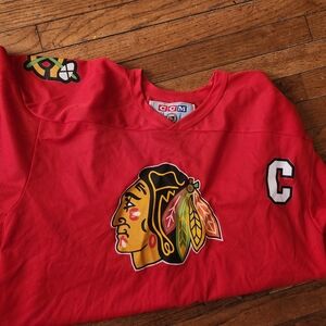 CCM Red Chicago Blackhawks Jersey with Multicolor Logo